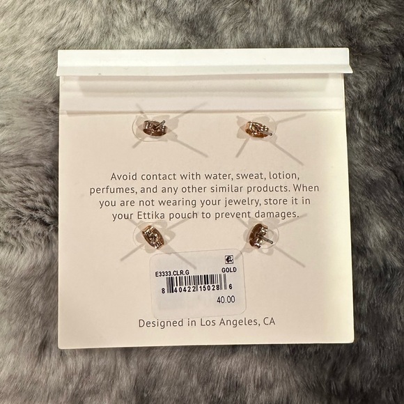 Ettika Double Piercing Chain Drop Earrings - Picture 2 of 4